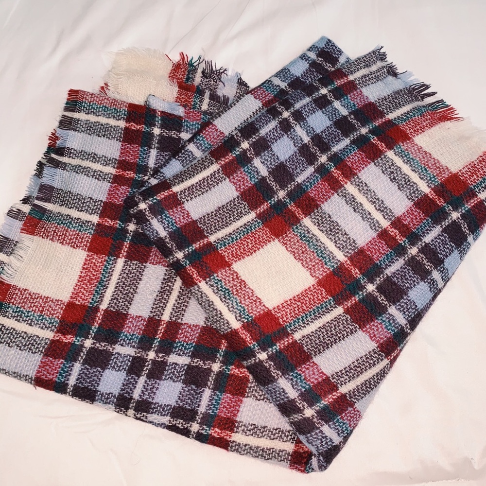 Plaid print Blanket scarf